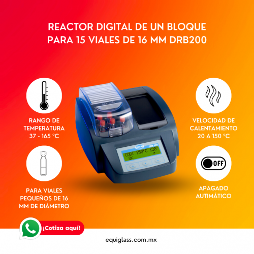 Reactor digital de un bloque para 15 viales de 16 mm