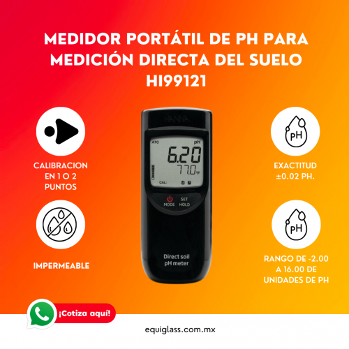 Medidor Porttil de pH para Medicin Directa del Suelo