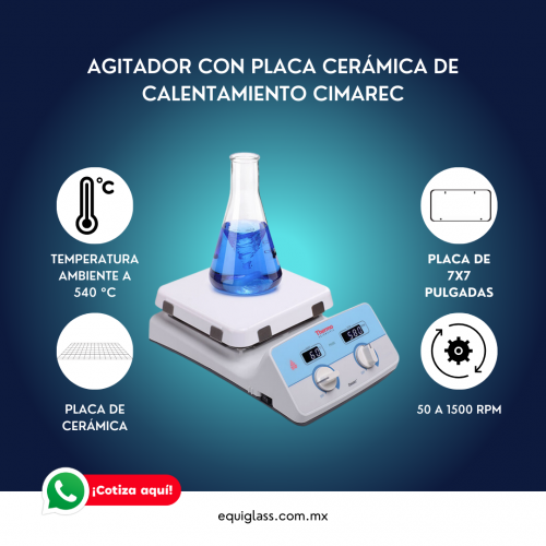 Agitador con placa cermica de calentamiento Cimarec+