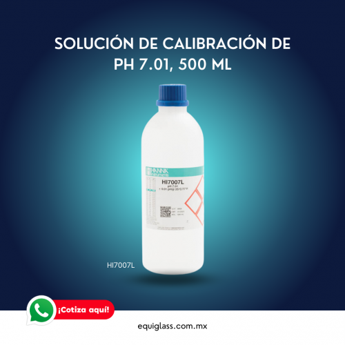 Solucin de calibracin de pH 7.01, presentacin 500 mL