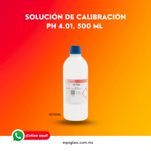 Solucin de calibracin pH 4.01, presentacin 500 mL