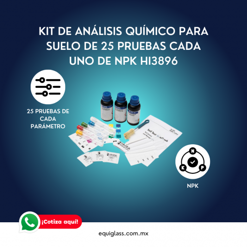 Kit de anlisis qumico para suelo de 25 pruebas cada uno de NPK 