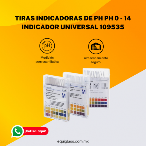 Tiras indicadoras de pH pH 0 - 14 Indicador universal