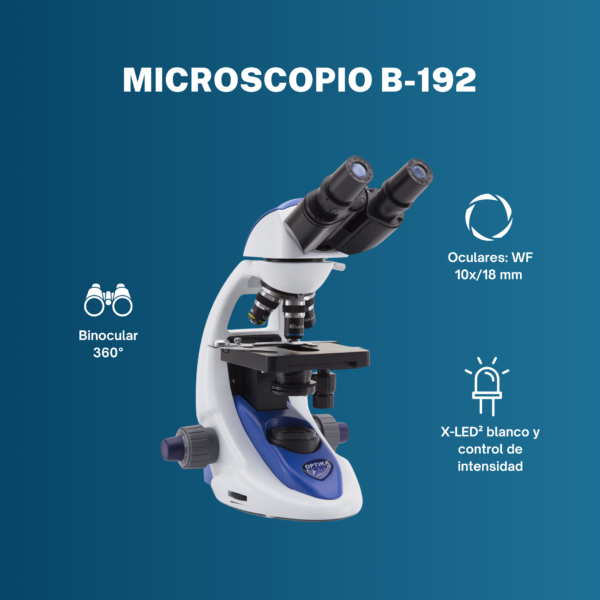 Microscopio Binocular, de 1000x, Campo Claro, OPTIKA B-192
