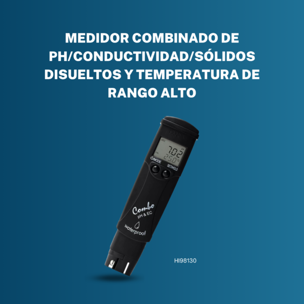 Medidor combinado pH/CE/TDS con electrodo reemplazable y calibración automática HI98130 de HANNA instruments