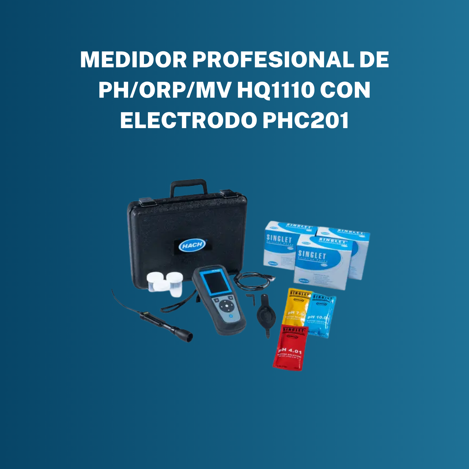 Medidor Profesional de pH/ORP/mV HQ1110 con Electrodo PHC201
