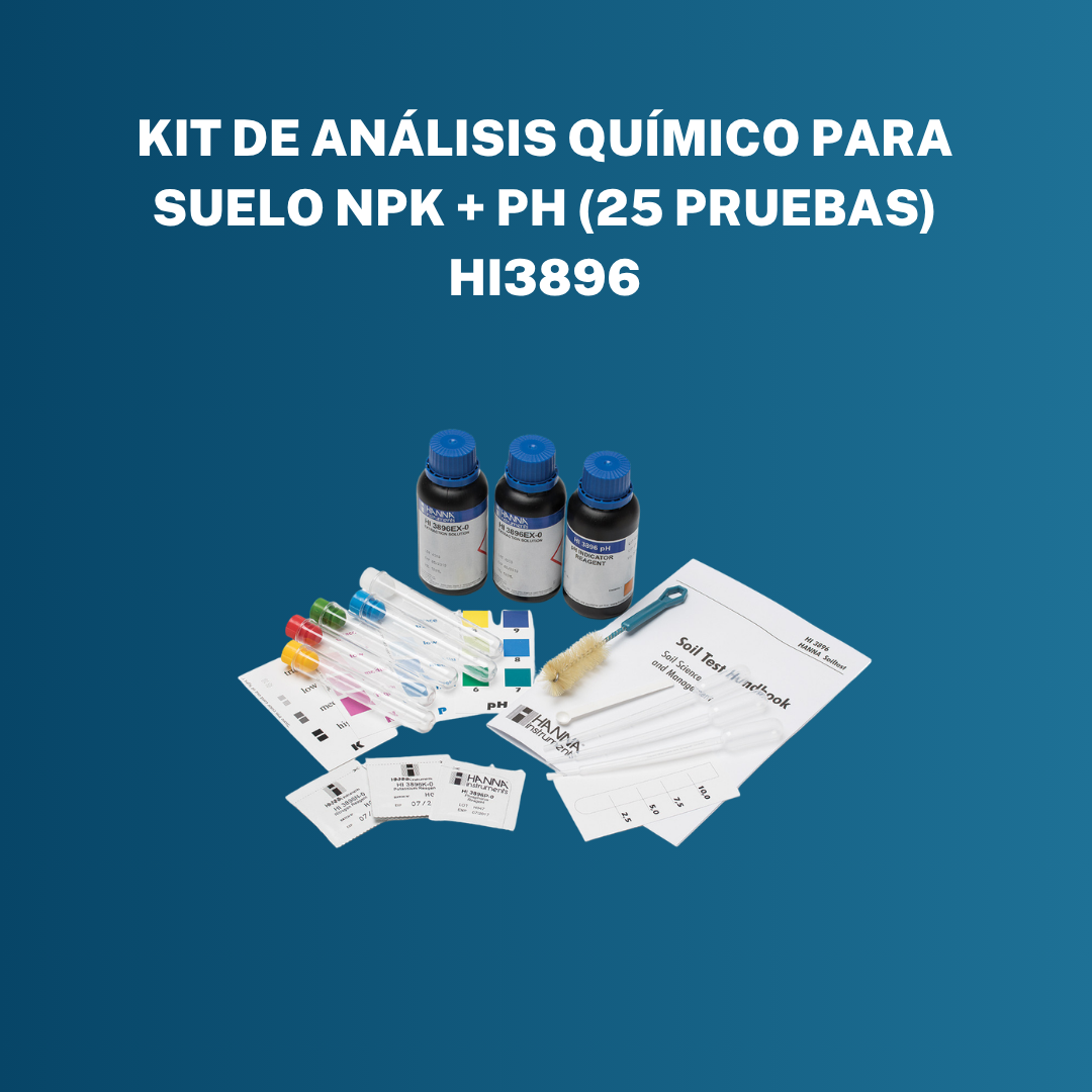 Kit de Análisis Químico para Suelo NPK + pH (25 pruebas) HI3896