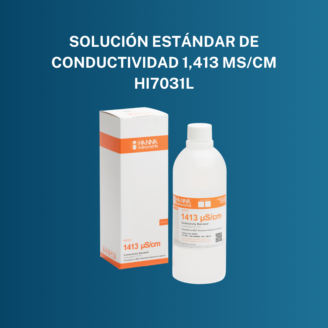 Solución Estándar de Conductividad 1,413 µS/cm HI7031L