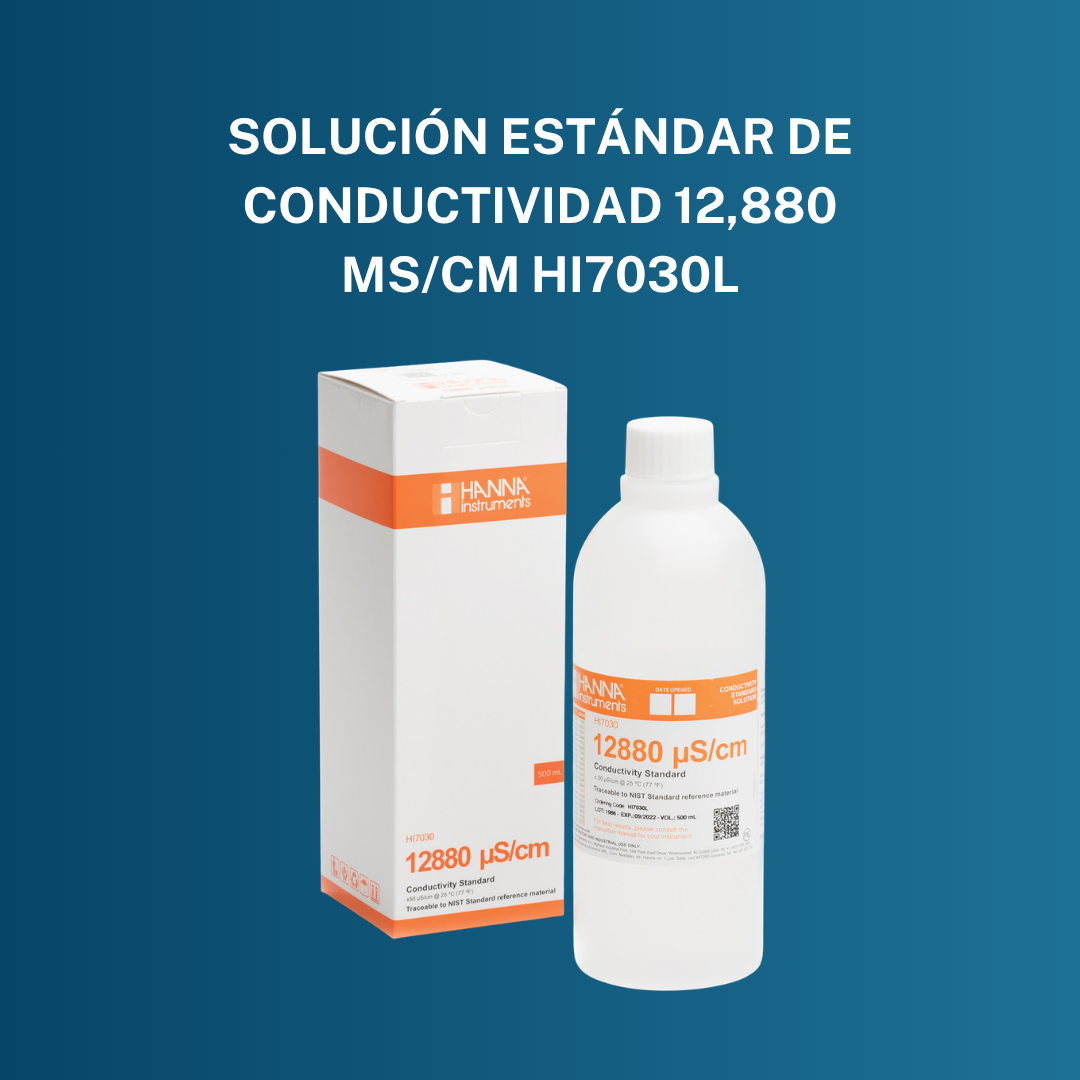 Solución Estándar de Conductividad 12,880 µS/cm HI7030L